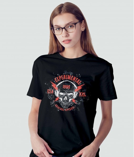 Дамска тениска с щампа Готика Experimental skull